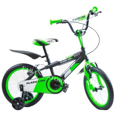 BICICLETTA PER BAMBINI 16" BMX FLASH LINE CON PARAFANGHI, COPRICATENA E MOVIMENTI SFERA FLA16