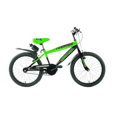 BICICLETTA PER  BAMBINI 20" HAMMER VERDE CON BORRACCIA, 2 FRENI, MOVIMENTI A SFERA BKT DM20