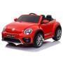 AUTO ELETTRICA PER BAMBINI VOLKSWAGEN THE BEETLE ROSSA R/C 12V LUCI E SUONI, RADIO FM, BLUETOOTH