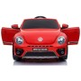 AUTO ELETTRICA PER BAMBINI VOLKSWAGEN THE BEETLE ROSSA R/C 12V LUCI E SUONI, RADIO FM, BLUETOOTH