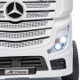 CAMION ELETTRICO PER BAMBINI MERCEDES ACTROS BIANCO 12V R/C, DASHBOARD, RUOTE EVA, LUCI E SUONI