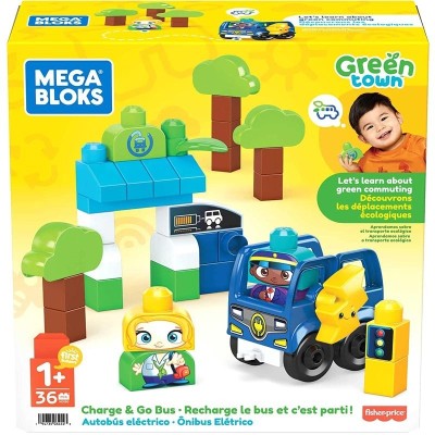 SET BUS ECO AMICI BIO COSTRUZIONI MEGA BLOKS FISHER PRICE HDX90