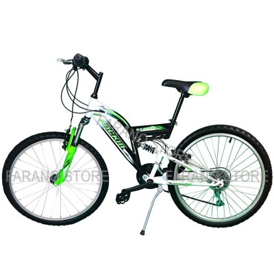 BICICLETTA 26" ROCKIN BIAMMORTIZZATA CON SOSPENSIONE REGOLABILE E CAMBIO SHIMANO 21 VEL BTB26