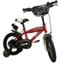 BICICLETTA PER BAMBINI 14" BMX ROSSA CON PARAFANGHI, BORRACCIA E MOVIMENTI SFERA BM14