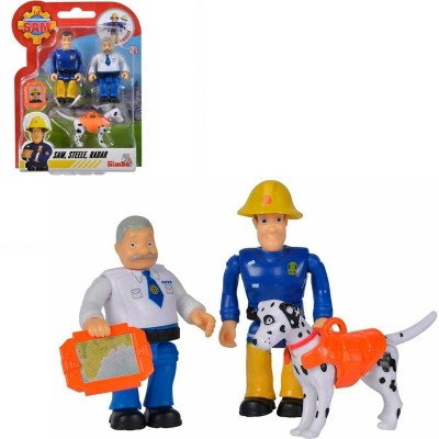 BLISTER 2 PERSONAGGI SAM E STEELE CON CUCCIOLO RADAR E ACCESSORIO SAM IL POMPIERE SIMBA 109251077038