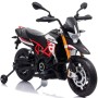 MOTO ELETTRICA PER BAMBINI APRILIA DORSODURO 900 ROSSA 12 V SUONI, LED, SED.PELLE, RUOTE EVA/2