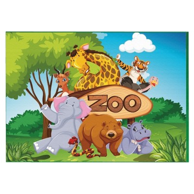 TAPPETO GIOCO IMBOTTITO HAPPY ZOO 180X125 CON CUSTODIA BABY'S CLAN 05005024