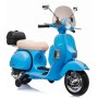 MOTO ELETTRICA PER BAMBINI VESPA PX 150 PIAGGIO DELUXE BLU 12V BAULETTO, PARAVENTO, RUOTE EVA/24