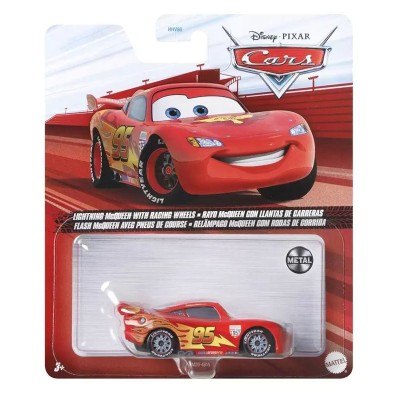 VEICOLO SAETTA MCQUEEN CON PNEUMATICI DA CORSA DIE-CAST DISNEY CARS MATTEL DXV29 FLM20