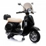 MOTO ELETTRICA PER BAMBINI VESPA PX 150 PIAGGIO DELUXE NERA 12V BAULETTO, PARAVENTO, RUOTE EVA/24