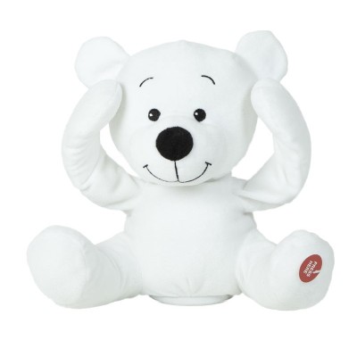 PELUCHE ORSETTO INTERRATIVO BUBÙ NASCONDINO 25 CM BIANCODECAR 25213