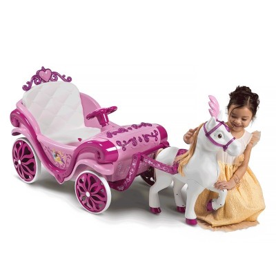 CARROZZA ELETTRICA PER BAMBINI PRINCIPESSE DISNEY CON CAVALLO, CON SUONI E PORTA BEVANDE HUFFY 100050301