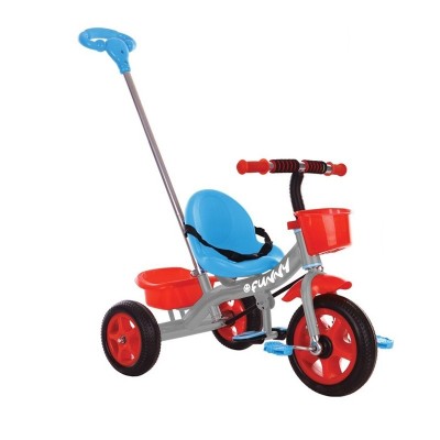 TRICICLO FUNNY ROSSO AZZURRO CON CESTINO ANTERIORE, RUOTE EVA SPORT1 100050061