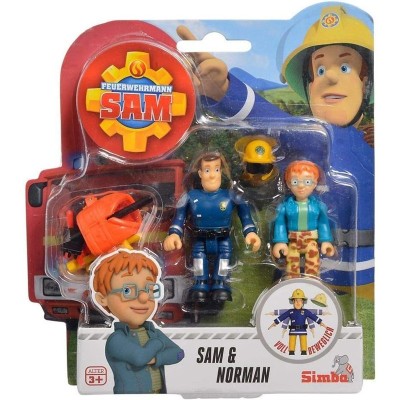 BLISTER 2 PERSONAGGI SAM E NORMAN 7,5 CM CON ACCESSORI SAM IL POMPIERE SIMBA 109251043038