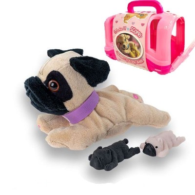 CUCCIOLO CARLINO MAMMY SURPRISE DOG CON TRASPORTINO E CUCCIOLINI SBB 644520