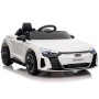 AUTO ELETTRICA PER BAMBINI AUDI ETRON BIANCA 12V CON PORTIERE APRIBILI, MP3, LUCI E SUONI