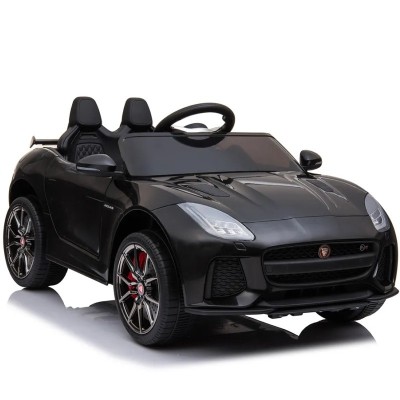 AUTO ELETTRICA PER BAMBINI JAGUAR F-TYPE NERA R/C 12V ING. MP3, LED PORTIERE APRIBILI LT894