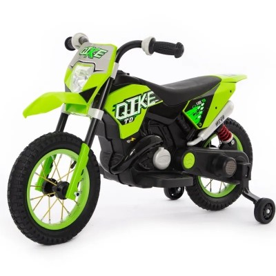 MOTO ELETTRICA PER BAMBINI MOTO CROSS VERDE 6V CON LUCI E SUONI BABY CAR