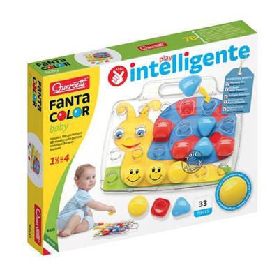 TAVOLETTA CON BOTTONI 3D COLORATI E FORME DIVERSE 33 PZ FANTACOLOR BABY QUERCETTI 04400