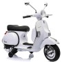 MOTO ELETTRICA PER BAMBINI VESPA PX 150 PIAGGIO BIANCA 12V SUONI, LED, SED. PELLE, RUOTE EVA /236