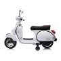 MOTO ELETTRICA PER BAMBINI VESPA PX 150 PIAGGIO BIANCA 12V SUONI, LED, SED. PELLE, RUOTE EVA /236