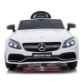 AUTO ELETTRICA PER BAMBINI MERCEDES AMG C63 S BIANCA CON R/C 12V ING MP3, SD, USB E LED (@)