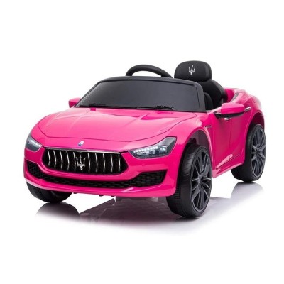 AUTO ELETTRICA PER BAMBINI MASERATI GHIBLI ROSA R/C 12V ING. MP3, LED E PORTIERE APRIBILI LT880