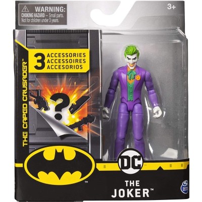 PERSONAGGIO JOKER 10 CM DC BATMAN THE CAPED CRUSADER CON 3 ACCESSORI SPIN MASTER 6056747