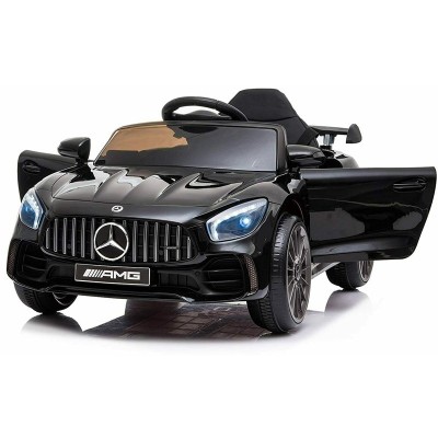 AUTO ELETTRICA PER BAMBINI MERCEDES AMG GTR NERA SMALL R/C 12V ING. MP3, USB, MICROSD E LED LT915