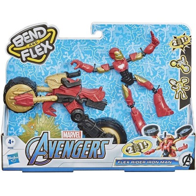 PERSONAGGIO IRON MAN CON VEICOLO SNODABILE MARVEL AVENGERS BEND AND FLEX HASBRO F0244