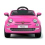 AUTO ELETTRICA PER BAMBINI FIAT 500 NEW ROSA R/C 12V, 2 MOTORI, SEDILE IN PELLE, ING. MP3, LED GQN