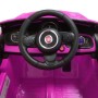 AUTO ELETTRICA PER BAMBINI FIAT 500 NEW ROSA R/C 12V, 2 MOTORI, SEDILE IN PELLE, ING. MP3, LED GQN