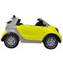 AUTO ELETTRICA PER BAMBINI SMART NEW VERSION GIALLA R/C 2 MOTORI ING. MP3,  E LED GQN/24