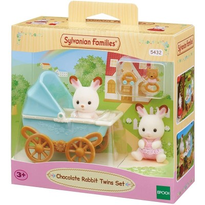 GEMELLI CONIGLIO CIOCCOLATO E CARROZZINA SYLVANIAN FAMILIES EPOCH 5432