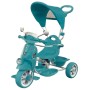 TRICICLO DELUXE VERDE ACQUA REVERSIBILE FRONTE MAMMA CON MANICO E CAPPOTTINA LMT LT916