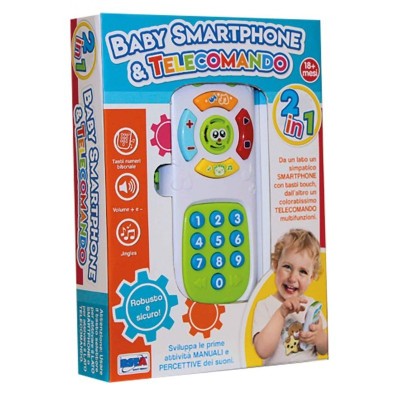 BABY SMARTPHONE E TELECOMANDO 2 IN 1 PRIMI GIOCHI RS TOYS 11097 (ITA)