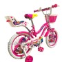 BICICLETTA PER BAMBINI 14" UNICORNO CON CESTINO, PORTABAMBOLE E MOVIMENTO SFERA BKT UNI14