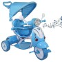 TRICICLO VESPINA DELUXE AZZURRO CON MANICO E CAPPOTTINA, INGRESSO MP3 VOLUME REGOL.T8418/3612