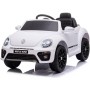 AUTO ELETTRICA PER BAMBINI VOLKSWAGEN THE BEETLE BIANCA SMALL R/C 12V LUCI E SUONI, BLUETOOTH