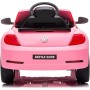 AUTO ELETTRICA PER BAMBINI VOLKSWAGEN THE BEETLE ROSA SMALL R/C 12V LUCI E SUONI, BLUETOOTH