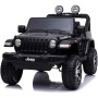 AUTO ELETTRICA PER BAMBINI JEEP WRANGLER RUBICON NERA CON RADIOCOMANDO 12V DASHBOARD E LED BCR