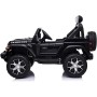 AUTO ELETTRICA PER BAMBINI JEEP WRANGLER RUBICON NERA CON RADIOCOMANDO 12V DASHBOARD E LED BCR