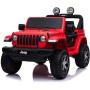 AUTO ELETTRICA PER BAMBINI JEEP WRANGLER RUBICON ROSSA CON RADIOCOMANDO 12V DASHBOARD E LED BCR