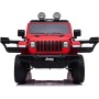 AUTO ELETTRICA PER BAMBINI JEEP WRANGLER RUBICON ROSSA CON RADIOCOMANDO 12V DASHBOARD E LED BCR