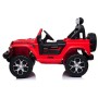 AUTO ELETTRICA PER BAMBINI JEEP WRANGLER RUBICON ROSSA CON RADIOCOMANDO 12V DASHBOARD E LED BCR