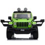 AUTO ELETTRICA PER BAMBINI JEEP WRANGLER RUBICON VERDE CON RADIOCOMANDO 12V DASHBOARD E LED BCR