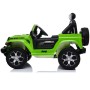 AUTO ELETTRICA PER BAMBINI JEEP WRANGLER RUBICON VERDE CON RADIOCOMANDO 12V DASHBOARD E LED BCR